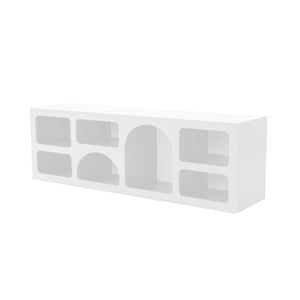 Aparador bajo en orgánico 7 nichos blanco Ferlis paquete de 3 cuartos concept u