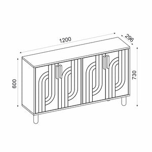 Aparador de 4 puertas de travertino y rody dimensiones concept u
