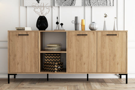 Aparador de madera de roble con ambiente aura concept u