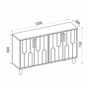 Aparador gráfico de 4 puertas madera Vinci dimensiones concept u