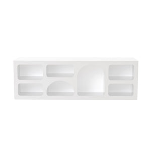 Aparador orgánico bajo de 7 nichos blanco Ferlis paquete de fotos concept u