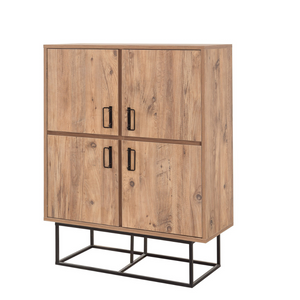 Buffet vintage de madera Bresov con fondo blanco, 3 cuartos concept u