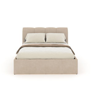 Cama Nube almacenaje 140x190 terciopelo beige Baltimore foto frontal concept u