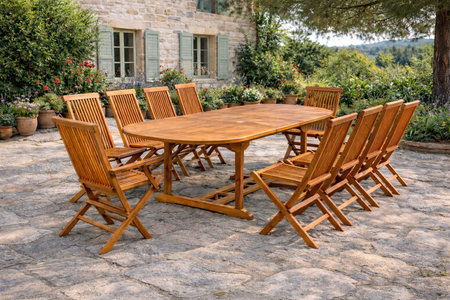 Conjunto de jardin 8 sillas y 2 sillones Lubok