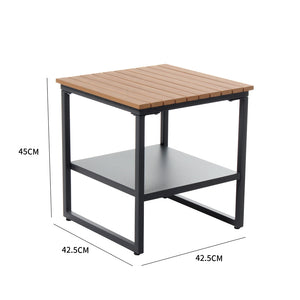 Conjunto de muebles de jardín de 2 plazas en madera negra y beige, Vigo, dimensiones de la mesa concept u