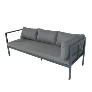 Conjunto de muebles de jardín de 6 plazas, gris, Marbella, fondo blanco, sofá concept u