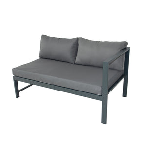 Conjunto de muebles de jardín de 6 plazas gris Marbella fondo blanco sofá esquinero concept u