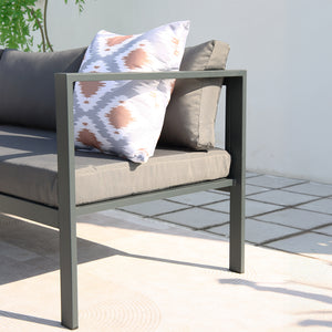Conjunto de muebles de jardín de 6 plazas, gris, estructura Marbella concept u