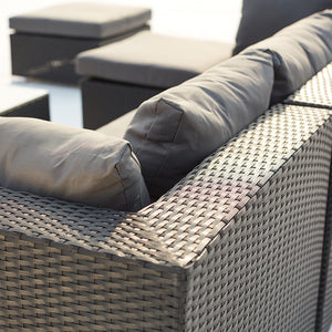 Conjunto de muebles de jardín modulares de 14 plazas en negro y gris, Stalla, resina trenzada concept u
