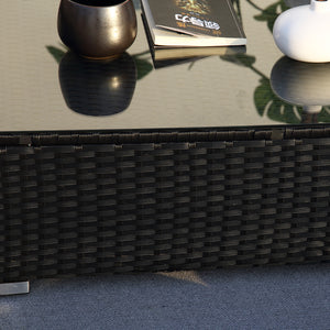 Conjunto de muebles de jardín modulares de 14 plazas en negro y gris con mesa auxiliar concept u