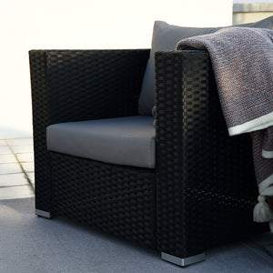 Conjunto de muebles de jardín modulares de 14 plazas en negro y gris con sillón Stalla concept u