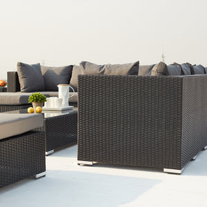 Conjunto de muebles de jardín modulares de 14 plazas en negro y gris de Stalla Profil concept u