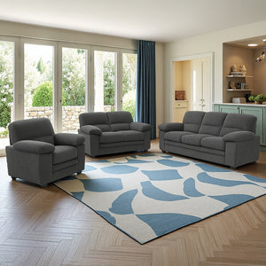 Conjunto de sofá acogedor de pana Lincoln esquena gris concept u