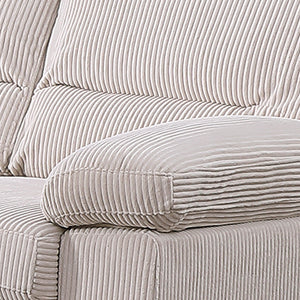 Conjunto de sofá y sillón Lincoln Zoom de pana beige y acogedor concept u