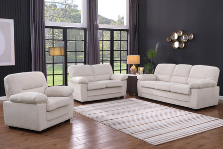 Conjunto de sofá y sillón de pana acogedor en beige Lincoln concept u