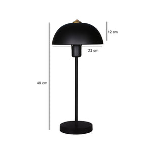 Dimensiones de la lámpara de mesa Agatha de metal negro concept u