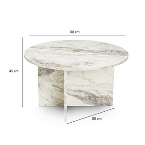 Dimensiones de la mesa de centro redonda de mármol Vinu concept u