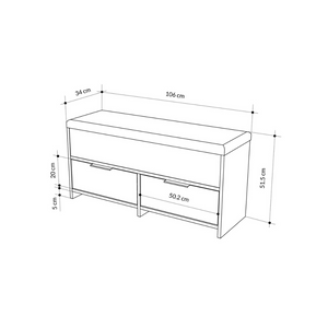 Dimensiones del zapatero antracita pulido concept u