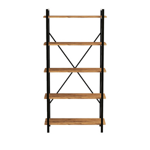 Estantería de madera con fondo blanco y cara de fani negro concept u