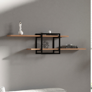 Estanterías de diseño de madera y negro, ambiente paro, 3 cuartos concept u
