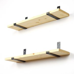 Estantes de madera Bussa, fondo blanco, vista inferior concept u