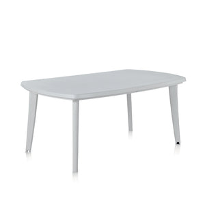 Juego de mesa de 8 sillas blancas atlantica silla con fondo blanco concept u