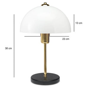 Lámpara de mesa blanca tipo hongo Lisette dimensiones concept u