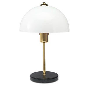 Lámpara de mesa con forma de hongo blanco Lisette foto del paquete concept u
