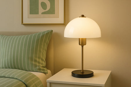 Lámpara de mesa con forma de hongo blanco ambiente Lisette concept u