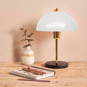 Lámpara de mesa con forma de hongo blanco estilo Lisette concept u