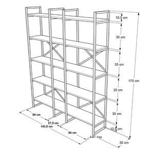 Librería estilo industrial Fabi Concept-Usine dimensiones 2