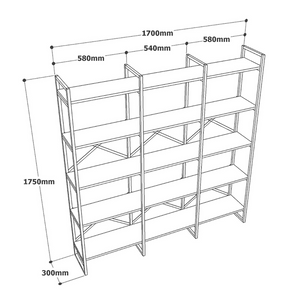 Librería de diseño industrial Tomi Concept U- dimensiones