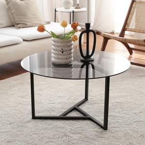 mesa de centro de cristal mia concept u cuadrado 