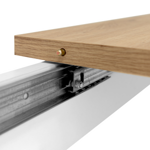 Mesa de comedor Skadar en madera y blanco - zoom 1
