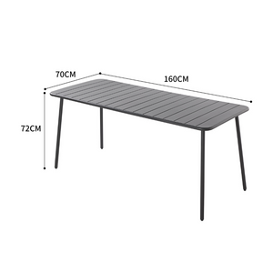 Muebles de jardín, dimensiones de la mesa de comedor de acero bergamo gris oscuro