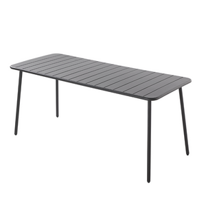 Muebles de jardín mesa de comedor de acero bergamo gris oscuro fondo blanco