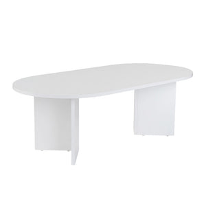 Mesa de centro ovalada blanca Azos Packshot concept u