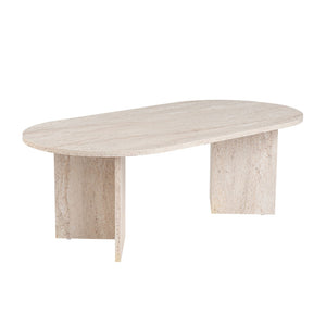 Mesa de centro ovalada de travertino Lyu Packshot concept u
