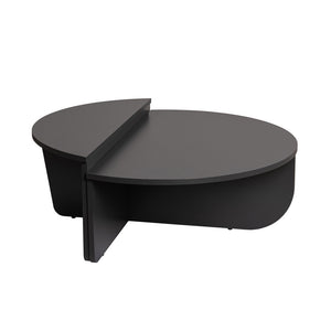 Mesa de centro redonda de 2 piezas antracita paquete variado concept u