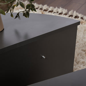 Mesa de centro redonda de dos piezas antracita con zoom variable adjunta concept u