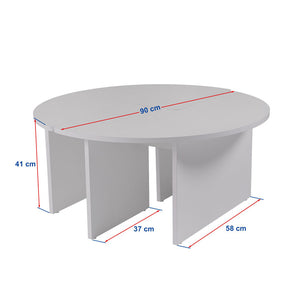 Mesa de centro redonda doble de pino Azus dimensiones concept u