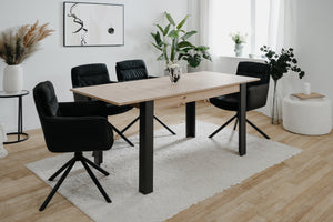 Mesa extensible 4-8 personas roble negro tolosa atmósfera concept u