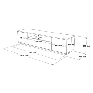 Mueble TV Tyro dimensiones madera y gris madera y blanco