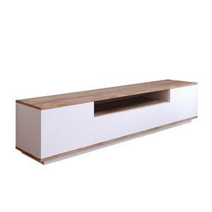 Mueble TV Tyro madera y blanco fondo blanco