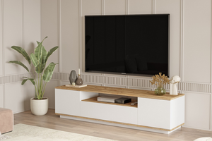 Mueble TV Tyo madera y blanco