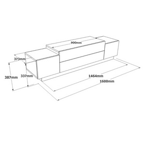 Dimensiones del mueble TV Melo