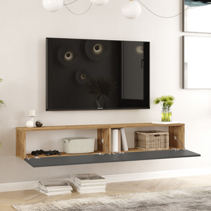 Mueble TV Hyl de madera y gris con almacenaje