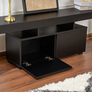 Mueble de TV con 2 armarios base de madera negra zoom concept u