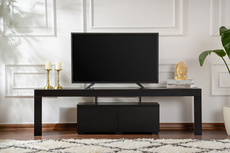 Mueble de TV con 2 armarios madera negra ambiente básico concept u