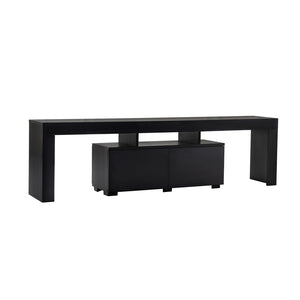 Mueble de TV con 2 armarios madera negra base, paquete cerrado concept u